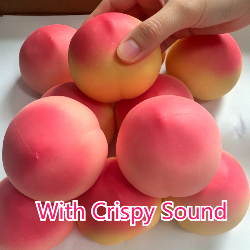 Party Games Ideas - Crispy Sound Peach Fruit Squishy Toy