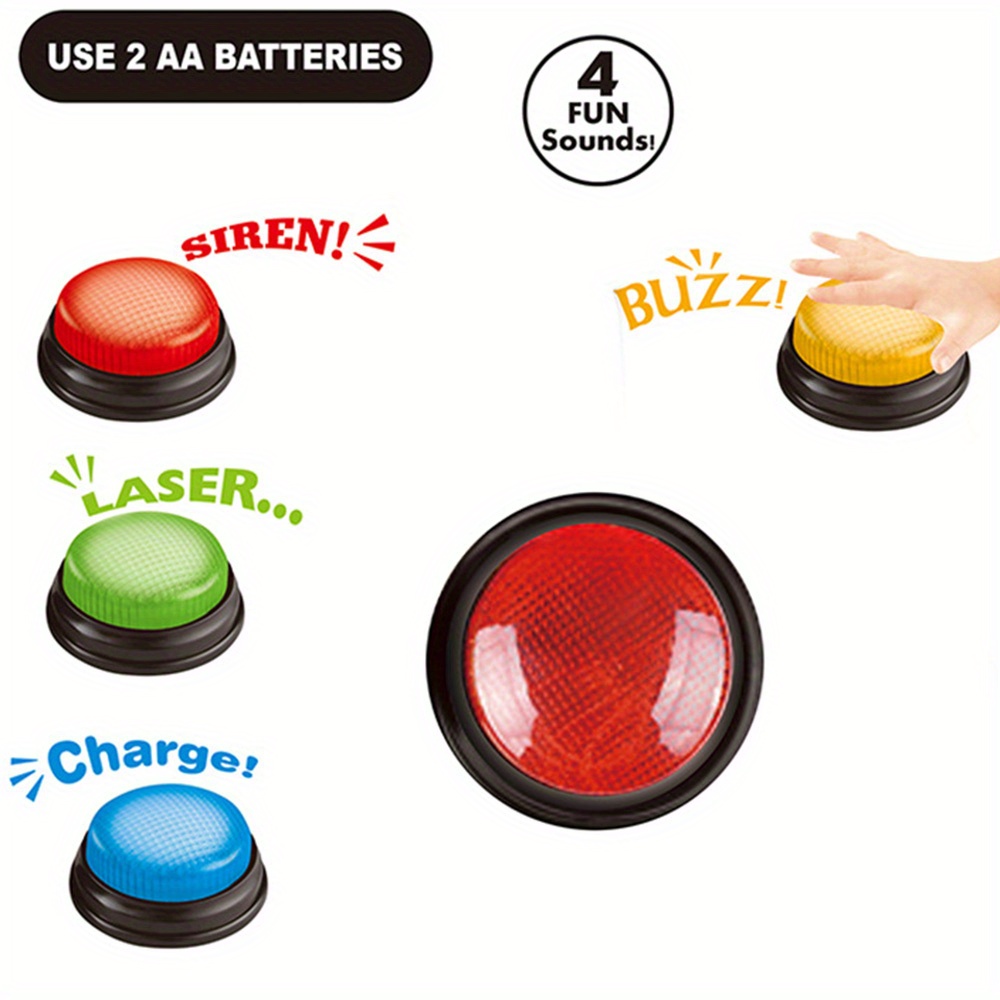 4pcs Lights and Sounds Buzzers - Party Games Quiz ulasan dan harga