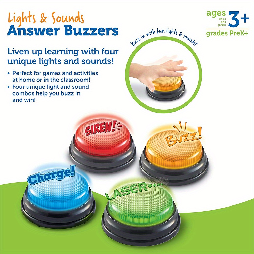 4pcs Lights and Sounds Buzzers - Party Games Quiz ulasan dan harga