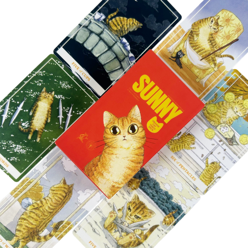 Sunny Orange Cat Tarot Cards A - Party Games Best ulasan dan harga