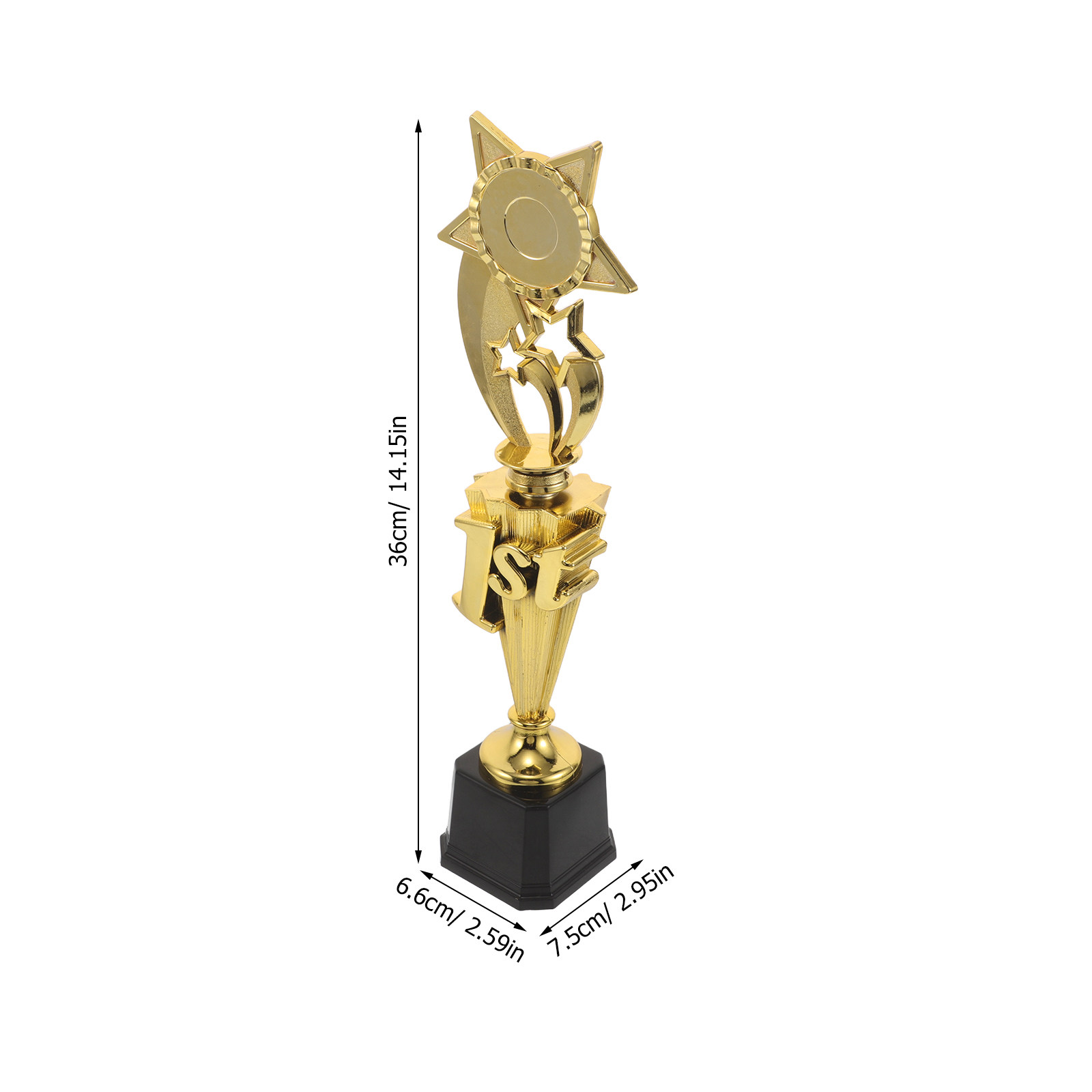 Golden Star Shaped Plastic Tro - Party Games Competition ulasan dan harga