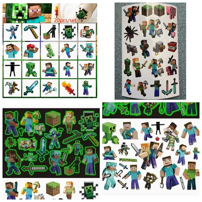Cartoon Cute Minecrafte Tattoo - Party Games Minecraft ulasan dan harga