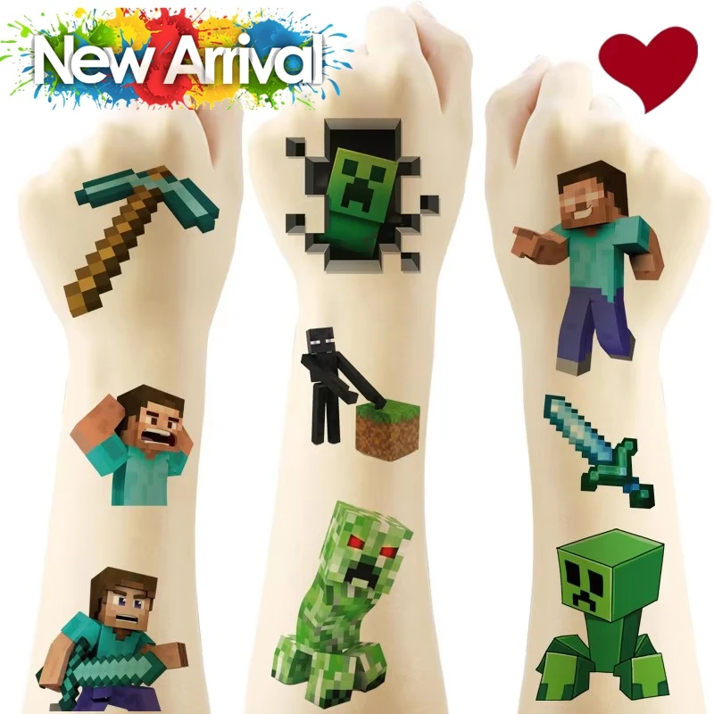 Cartoon Cute Minecrafte Tattoo - Party Games Minecraft ulasan dan harga