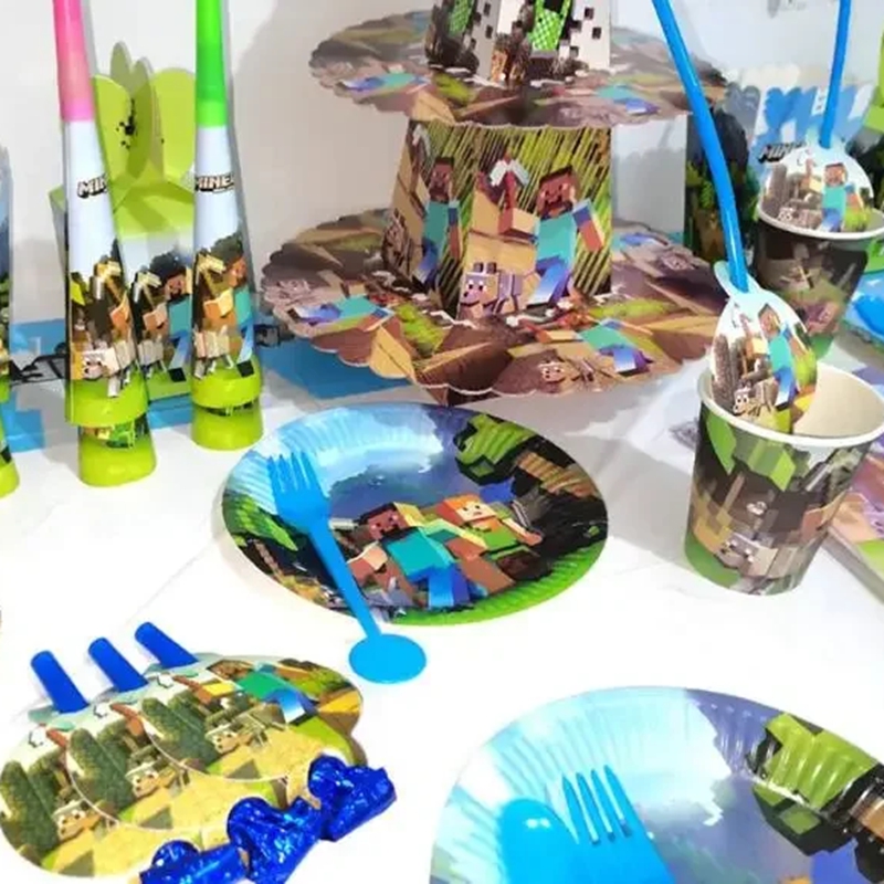 Hot Minecrafte Party Decoratio - Party Games Minecraft ulasan dan harga
