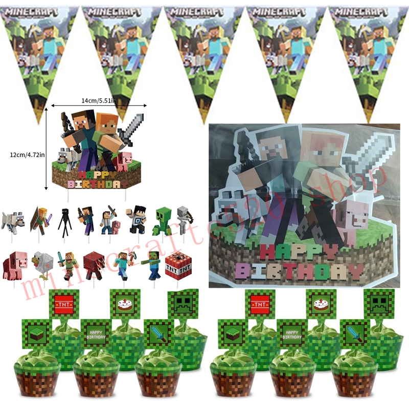 Hot Minecrafte Party Decoratio - Party Games Minecraft ulasan dan harga