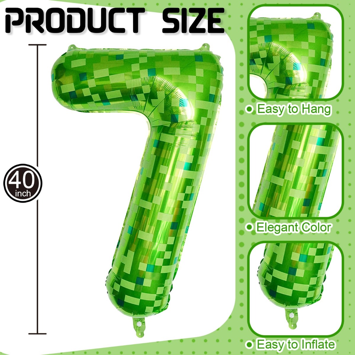 40Inch Green Pixel Number Ball - Party Games Minecraft ulasan dan harga