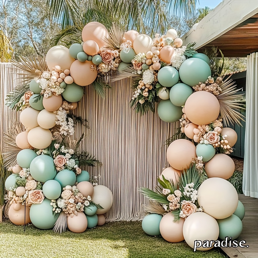 126pcs Dusty Green Pink Balloo - Party Games Using Balloons ulasan dan harga