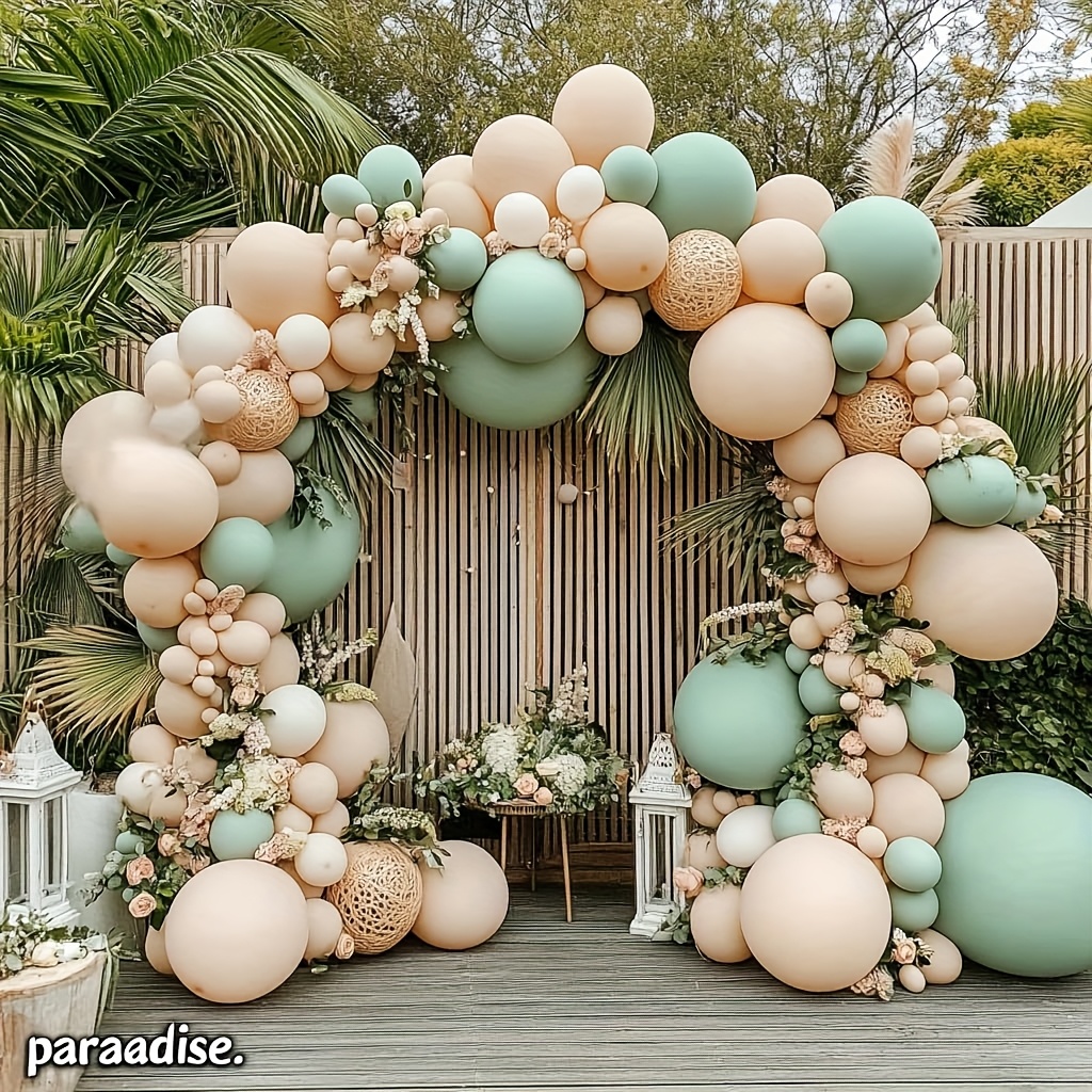 126pcs Dusty Green Pink Balloo - Party Games Using Balloons ulasan dan harga
