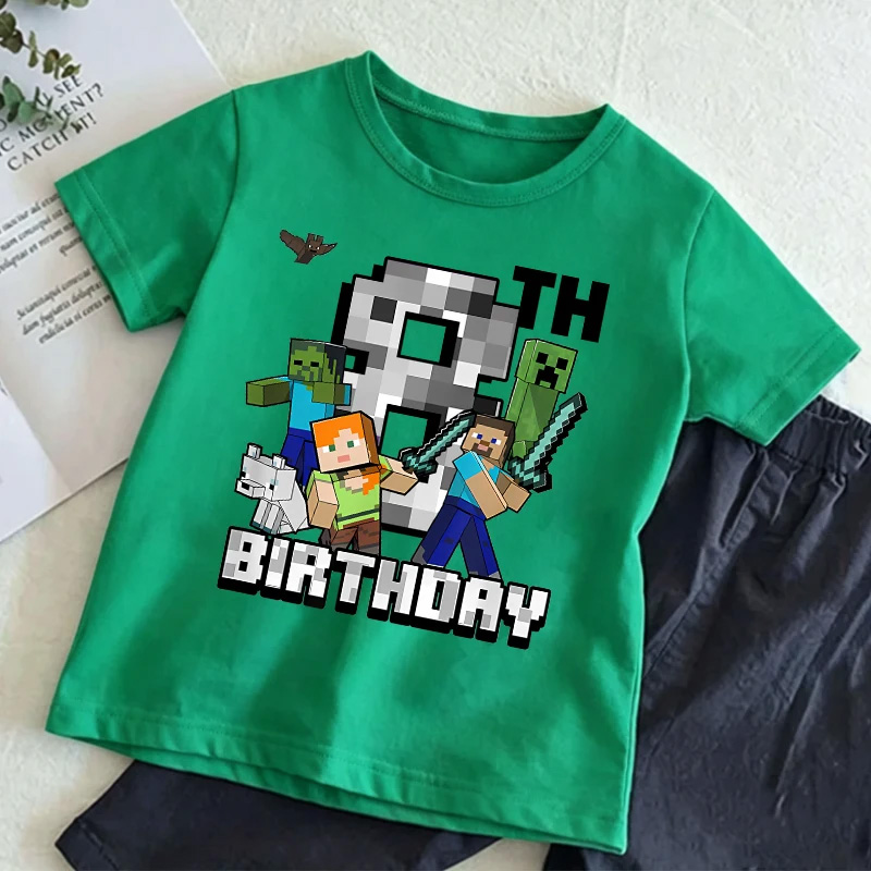 Pixel Game Number T-shirt for  - Party Games Minecraft ulasan dan harga