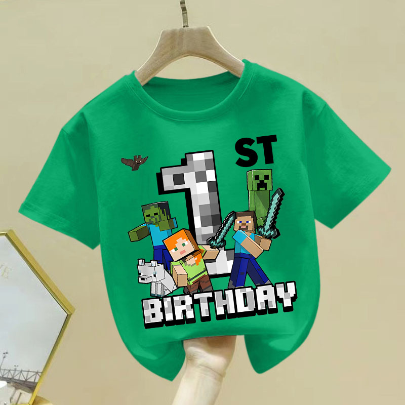 Pixel Game Number T-shirt for  - Party Games Minecraft ulasan dan harga