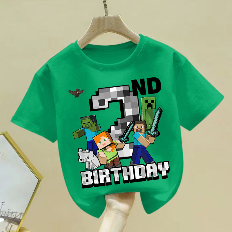 Pixel Game Number T-shirt for  - Party Games Minecraft ulasan dan harga