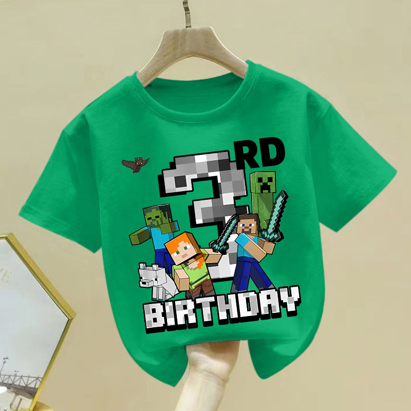 Pixel Game Number T-shirt for  - Party Games Minecraft ulasan dan harga