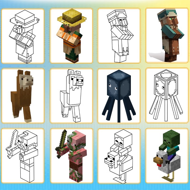 Pixel Game Theme Drawing Line  - Party Games Minecraft ulasan dan harga
